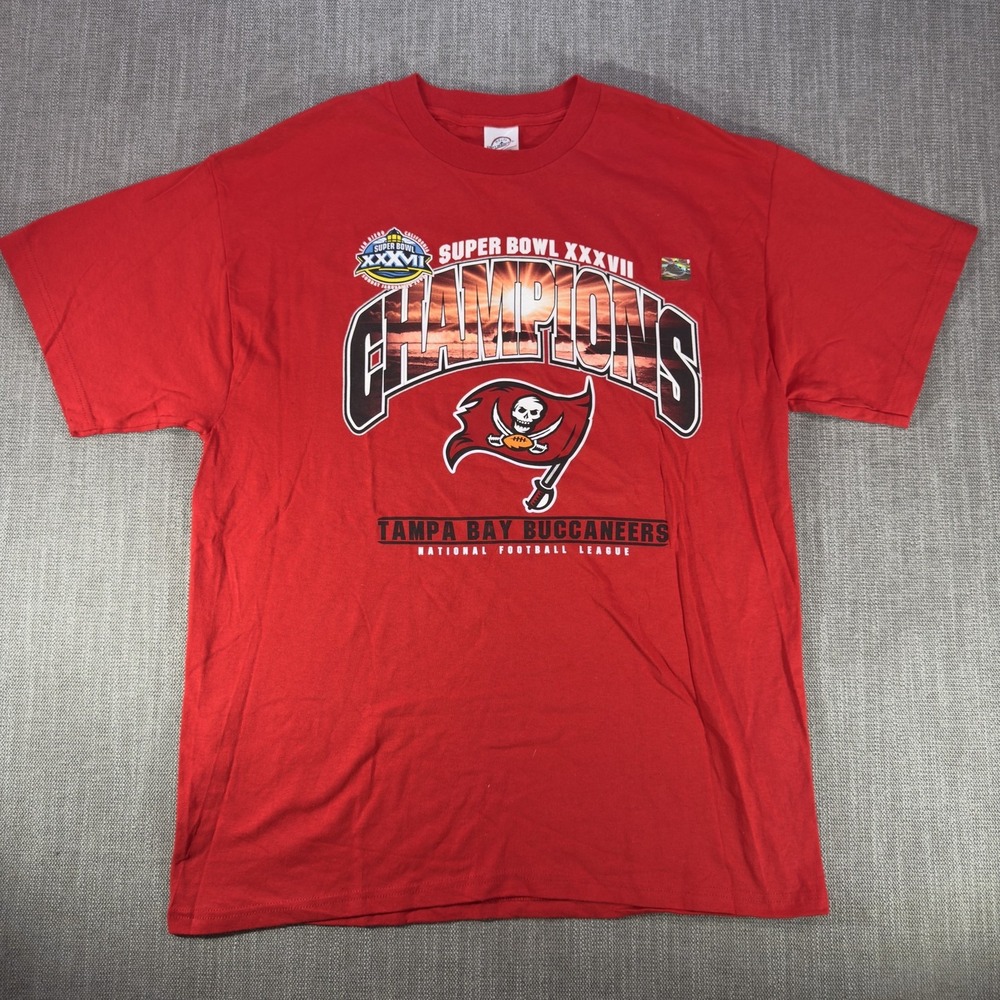 Vintage Tampa Bay Buccaneers Shirt Mens L NFL Super Bowl XXXVII Delta Pro Weight